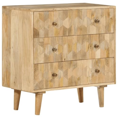 WRJENFSC Sideboard 70x35x70 cm aus Mangoholz Massivholz Retro Kommode 3 Schubladen Standregal für Wohnzimmer Flur Küche Vintage Industrial Möbel WRJENFSC Sideboard 70x35x70 cm aus Mangoholz Massivholz Retro Kommode 3 Schubladen Standregal für Wohnzimmer Flur Küche Vintage Industrial Möbel von WRJENFSC