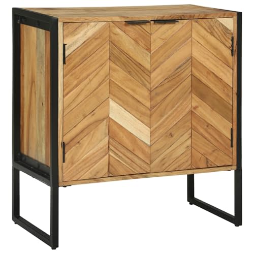 WRJENFSC Sideboard 70x35x75 cm Akazienholz mit Chevron Design und Schwarzem Metallrahmen Massivholzkommode für Esszimmer und Wohnzimmer WRJENFSC Sideboard 70x35x75 cm Akazienholz mit Chevron Design und Schwarzem Metallrahmen Massivholzkommode für Esszimmer und Wohnzimmer von WRJENFSC