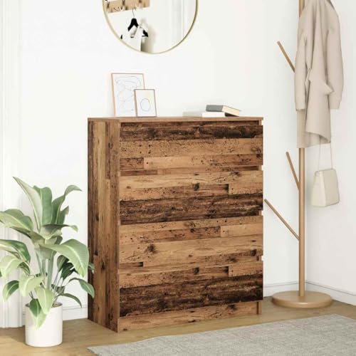 WRJENFSC Sideboard Altholz 80x35x99 cm Langlebiges Holzwerkstoff Modernes Design mit großzügigem Stauraum für Wohnzimmer Flur Küche und Büro von WRJENFSC