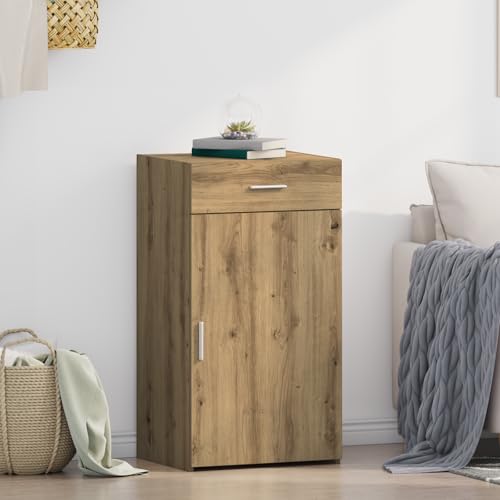 WRJENFSC Sideboard Artisan aus massiver Eiche 30x42,5x93 cm Modernes Lowboard mit viel Stauraum für Küche Esszimmer und Wohnzimmer von WRJENFSC