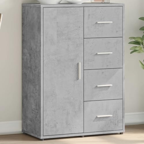 WRJENFSC Sideboard Betongrau 60x31x84 cm aus robustem Holzwerkstoff Modernes Sideboard Wohnzimmer mit 72 kg Belastbarkeit für Living Room Flur Schlafzimmer von WRJENFSC