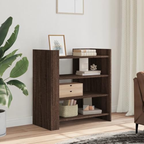 WRJENFSC Sideboard Braun Eichen-Optik 73,5x35x75 cm Holzwerkstoff mit Variabler Montage und minimalistischem Design kompaktes Lowboard für Wohnzimmer Flur Küche Esszimmer von WRJENFSC
