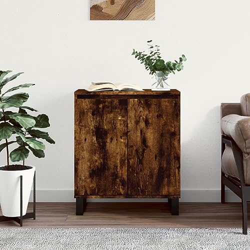 WRJENFSC Sideboard Räuchereiche 60x35x70 cm Holzwerkstoff und Eisen Modernes Design mit Stauraum für Living Room Flur und Küche WRJENFSC Sideboard Räuchereiche 60x35x70 cm Holzwerkstoff und Eisen Modernes Design mit Stauraum für Living Room Flur und Küche von WRJENFSC