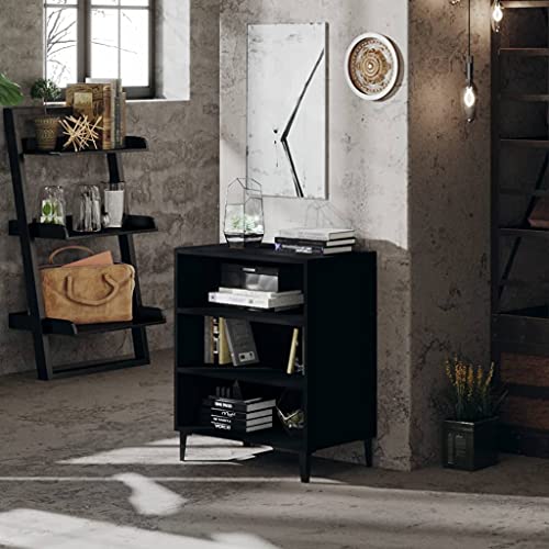 WRJENFSC Sideboard Schwarz 57x35x70 cm Holzwerkstoff Schuhkommode Badezimmerschrank Outdoor Schrank Küchenbuffet Buffetschrank für Kaffeebar Büro Schlafzimmer Esszimmer WRJENFSC Sideboard Schwarz 57x35x70 cm Holzwerkstoff Schuhkommode Badezimmerschrank Outdoor Schrank Küchenbuffet Buffetschrank für Kaffeebar Büro Schlafzimmer Esszimmer von WRJENFSC