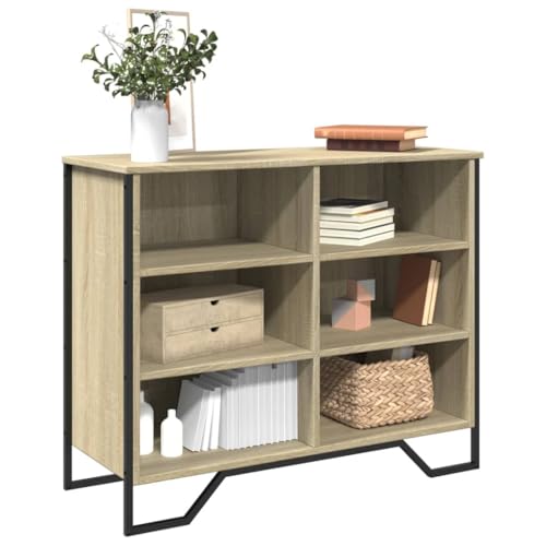 WRJENFSC Sideboard Sonoma 91x35,5x74,5 cm Moderner Holzwerkstoff mit Metallbeinen Vielseitiges Lowboard für Wohnzimmer Flur Küche von WRJENFSC