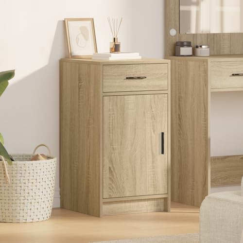 WRJENFSC Sideboard Sonoma Eiche 40x41x75 cm aus matt lackierter Spanplatte Modernes Buffet mit Tür und Schublade Platzsparendes Aufbewahrungsmöbel für Esszimmer Küche und Flur WRJENFSC Sideboard Sonoma Eiche 40x41x75 cm aus matt lackierter Spanplatte Modernes Buffet mit Tür und Schublade Platzsparendes Aufbewahrungsmöbel für Esszimmer Küche und Flur von WRJENFSC
