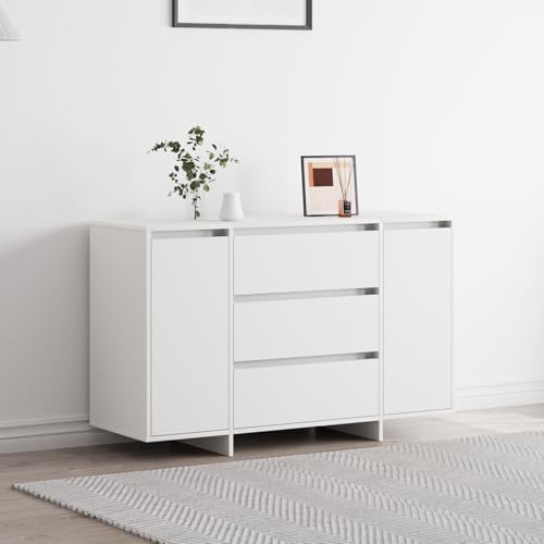 WRJENFSC Sideboard Weiß 120x41x75 cm Holzwerkstoff Modernes Buffet Konsolentisch mit 5 Fächern und 2 Türen Robust & Langlebig für Esszimmer Wohnzimmer Flur WRJENFSC Sideboard Weiß 120x41x75 cm Holzwerkstoff Modernes Buffet Konsolentisch mit 5 Fächern und 2 Türen Robust & Langlebig für Esszimmer Wohnzimmer Flur von WRJENFSC