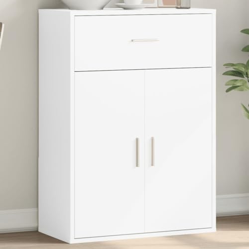WRJENFSC Sideboard Weiß 60x30x84 cm aus robustem Holzwerkstoff Modernes Design mit 75 kg Belastbarkeit platzsparende Kommode für Wohnzimmer Flur Büro Küche Schlafzimmer von WRJENFSC