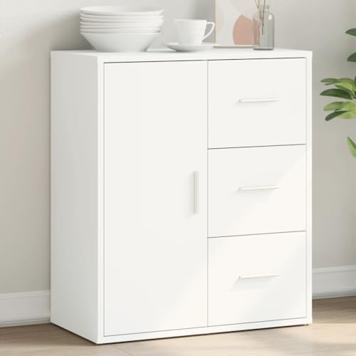 WRJENFSC Sideboard Weiß 60x31x70 cm Holzwerkstoff Modernes Lowboard mit Stauraum für Living Room Küche Flur von WRJENFSC