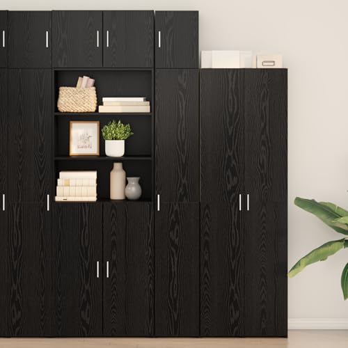 WRJENFSC Slim Storage Cabinet Schwarz Eiche 30x42.5x225 cm, schmaler Holzwerkstoff-Schrank mit 2 Türen aus Massiv-Eiche, Mattes Finish, platzsparendes Sideboard für Esszimmer Flur Küche WRJENFSC Slim Storage Cabinet Schwarz Eiche 30x42.5x225 cm, schmaler Holzwerkstoff-Schrank mit 2 Türen aus Massiv-Eiche, Mattes Finish, platzsparendes Sideboard für Esszimmer Flur Küche von WRJENFSC