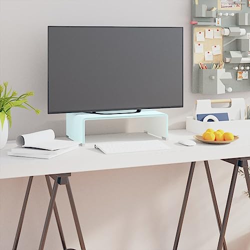 WRJENFSC TV-Aufsatz/Monitorerhöhung Glas Grün 40x25x11 cm Sideboard Fernseher Tv Sideboard Wohnzimmer Tv Ständer Buffetschrank für Schlafzimmer Flur Wohnstube Inneres von WRJENFSC