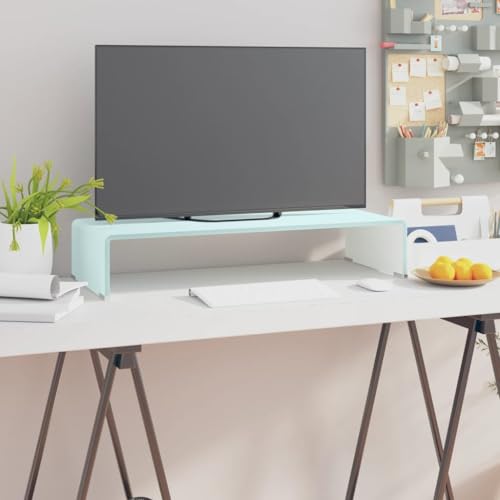 WRJENFSC TV-Aufsatz/Monitorerhöhung Glas Grün 70x30x13 cm Sideboard Fernseher Tv Sideboard Wohnzimmer Tv Ständer Buffetschrank für Schlafzimmer Flur Wohnstube Inneres von WRJENFSC