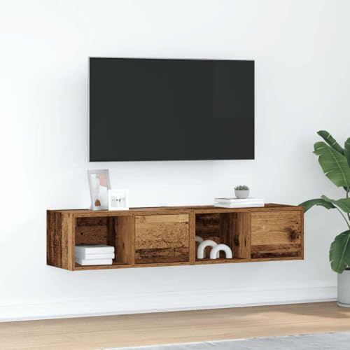 WRJENFSC TV-Schränke 2 STK. Altholz-Optik 60x31x25,5 cm Holzwerkstoff Tv Cabinet for Living Room Tv Sideboard Wohnzimmer Tv Board Hängend Sideboard Tv Lowboard für Flur Wohnstube Schlafzimmer Inneres von WRJENFSC