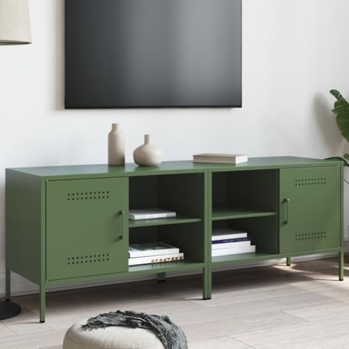 WRJENFSC TV-Schränke 2 STK. Olivgrün 68x39x50,5 cm Stahl Tv Bank Tv Ständer Fernsehschrank Fernsehtisch Hoch für Flur Schlafzimmer Inneres Wohnstube von WRJENFSC