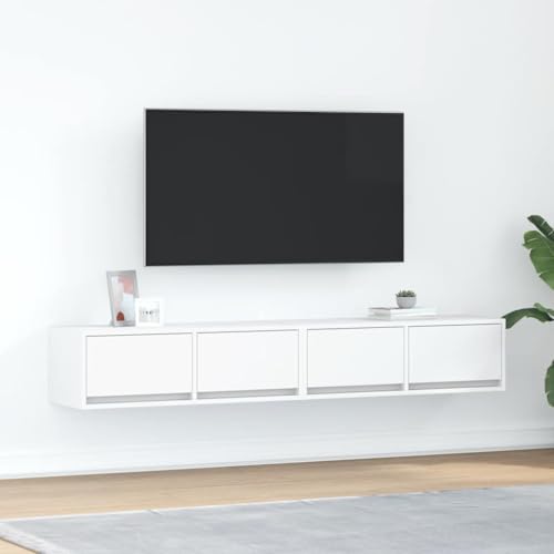 WRJENFSC TV-Schränke 2 STK. Weiß 80x31x25,5 cm Holzwerkstoff Schränke Tv Sideboard Wohnzimmer Wohnzimmer Möbel Fernsehschrank für Schlafzimmer Wohnstube Inneres Flur von WRJENFSC