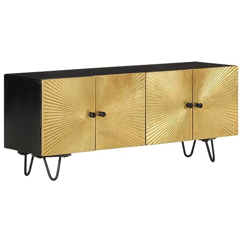 WRJENFSC TV-Schrank 110x30x45 cm Massivholz Mango Tv Cabinet for Living Room Tv Sideboard Wohnzimmer Tv Board Hängend Sideboard Tv Lowboard für Schlafzimmer Inneres Wohnstube Flur von WRJENFSC
