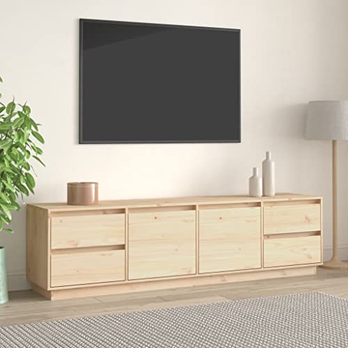 WRJENFSC TV-Schrank 176x37x47,5 cm Massivholz Kiefer Fernseher Schrank Tv Ständer Buffetschrank Sideboard Tv Lowboard für Inneres Wohnstube Flur Schlafzimmer von WRJENFSC