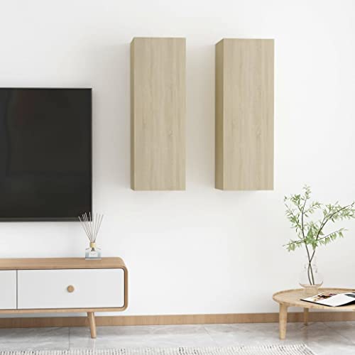 WRJENFSC TV-Schrank 2 STK. Sonoma-Eiche Holzwerkstoff Hängende TV-Wandschränke Modernes Design Robust und Stabil mit 2 Einlegeböden für Wohnzimmer WRJENFSC TV-Schrank 2 STK. Sonoma-Eiche Holzwerkstoff Hängende TV-Wandschränke Modernes Design Robust und Stabil mit 2 Einlegeböden für Wohnzimmer von WRJENFSC