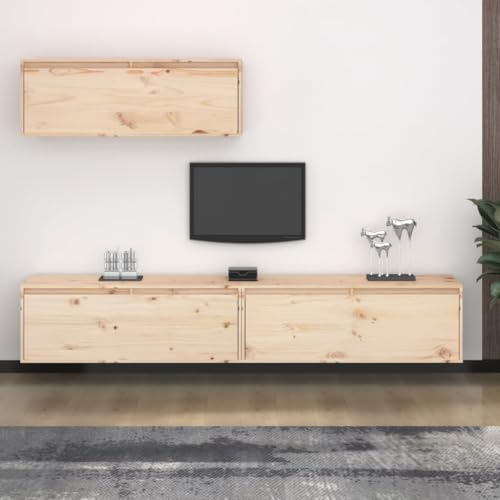 WRJENFSC TV Schrank 3 Stück Massivholz Kiefer Unbehandelt 100x30x35cm Klassisches Design Robust und Stabil für Wohnzimmer WRJENFSC TV Schrank 3 Stück Massivholz Kiefer Unbehandelt 100x30x35cm Klassisches Design Robust und Stabil für Wohnzimmer von WRJENFSC