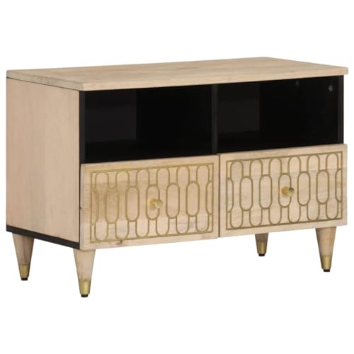 WRJENFSC TV-Schrank 70x33x46 cm Massivholz Mango Tv Cabinet for Living Room Tv Schrank Tv Ständer Sideboard Tv Lowboard für Schlafzimmer Wohnstube Flur Inneres von WRJENFSC