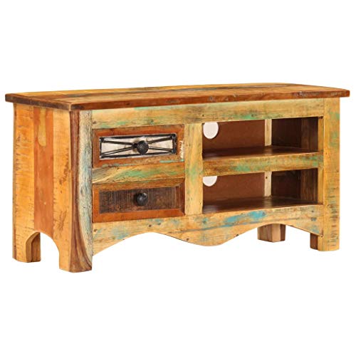 WRJENFSC TV-Schrank 80x30x40 cm Altholz Massiv Tv Table Couchtisch Tv Sideboard Wohnzimmer Tv Tisch für Wohnstube Schlafzimmer Inneres Flur von WRJENFSC