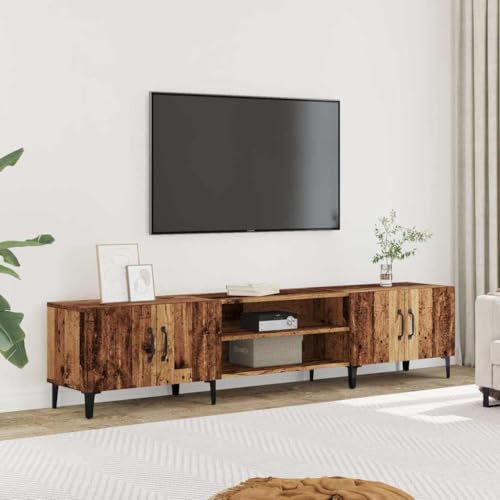 WRJENFSC TV-Schrank Altholz-Optik 180x31,5x40 cm Holzwerkstoff Tv Unterschrank Tv Sideboard Wohnzimmer Tv Ständer Sideboard Tv Lowboard für Schlafzimmer Flur Wohnstube Inneres von WRJENFSC