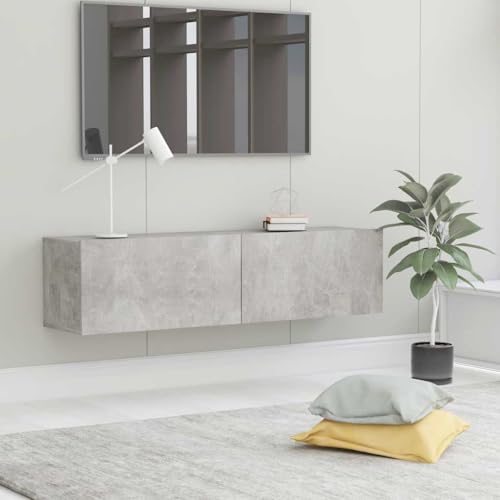 WRJENFSC TV Schrank Betongrau 120x30x30 cm Wandmontiert mit 2 Fächern und Herunterklappbaren Türen aus Holzwerkstoff für Wohnzimmer Fernseher WRJENFSC TV Schrank Betongrau 120x30x30 cm Wandmontiert mit 2 Fächern und Herunterklappbaren Türen aus Holzwerkstoff für Wohnzimmer Fernseher von WRJENFSC