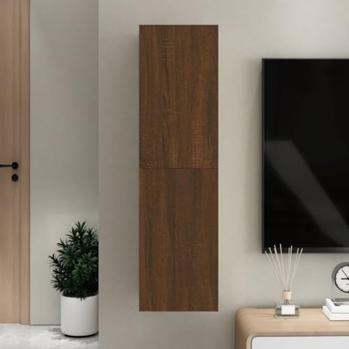 WRJENFSC TV-Schrank Braun Eichenoptik Hängend 30,5x30x110cm Stauraum Wandmontage TV Board Fernseher Möbel von WRJENFSC