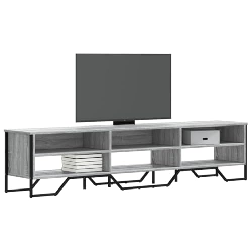 WRJENFSC TV-Schrank Grau Sonoma 180x34x41 cm Holzwerkstoff Fernseher Ständer Tv Board Hängend Wohnzimmer Möbel Buffetschrank für Inneres Schlafzimmer Flur Wohnstube von WRJENFSC