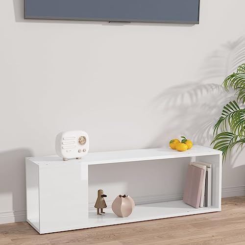 WRJENFSC TV-Schrank Hochglanz-Weiß 100x24x32 cm Holzwerkstoff Tv Cabinet for Living Room Tv Sideboard Wohnzimmer Wohnzimmer Möbel Buffetschrank für Inneres Schlafzimmer Flur Wohnstube von WRJENFSC