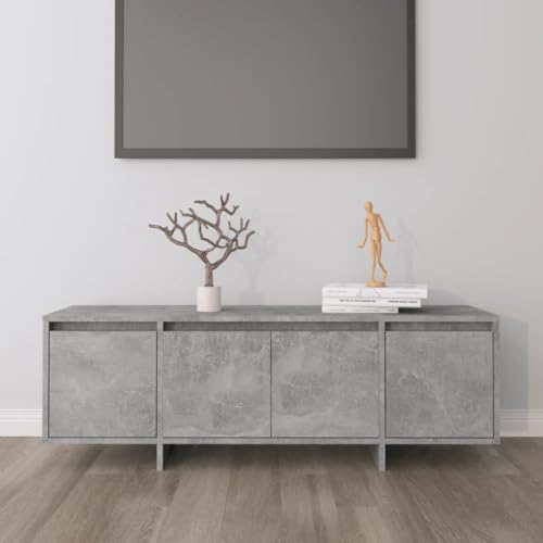 WRJENFSC TV-Schrank Lowboard Betongrau 120x30x40,5 cm aus Holzwerkstoff mit 4 Türen für Wohnzimmer Fernseher Aufbewahrung Stabile Konstruktion WRJENFSC TV-Schrank Lowboard Betongrau 120x30x40,5 cm aus Holzwerkstoff mit 4 Türen für Wohnzimmer Fernseher Aufbewahrung Stabile Konstruktion von WRJENFSC