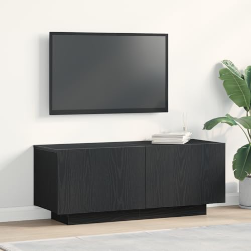 WRJENFSC TV-Schrank Lowboard Schwarz Eiche Matt 100x35x40 cm mit 2 Türen Moderner Holzwerkstoff für Wohnzimmer Unterhaltungselektronik WRJENFSC TV-Schrank Lowboard Schwarz Eiche Matt 100x35x40 cm mit 2 Türen Moderner Holzwerkstoff für Wohnzimmer Unterhaltungselektronik von WRJENFSC