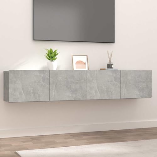 WRJENFSC TV-Schrank Lowboard Set 2 STK. Betongrau 80x30x30 cm aus Holzwerkstoff mit Wandmontage und 2 Fächern für Wohnzimmermöbel WRJENFSC TV-Schrank Lowboard Set 2 STK. Betongrau 80x30x30 cm aus Holzwerkstoff mit Wandmontage und 2 Fächern für Wohnzimmermöbel von WRJENFSC
