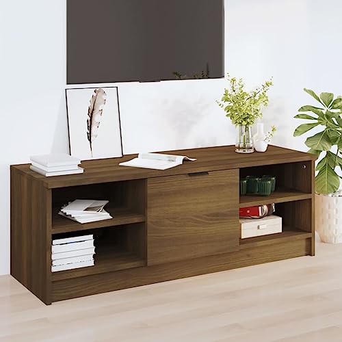 WRJENFSC TV-Schrank Lowboard Sideboard Braun Eichen-Optik Holzwerkstoff 102x35,5x36,5 cm mit Stauraum für Wohnzimmer von WRJENFSC