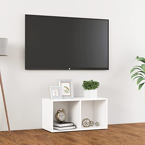 WRJENFSC TV Schrank Lowboard Weiß 72x35x36,5 cm Holzwerkstoff mit 2 Fächern, Klassisches Design für horizontale oder vertikale Aufstellung im Wohnzimmer WRJENFSC TV Schrank Lowboard Weiß 72x35x36,5 cm Holzwerkstoff mit 2 Fächern, Klassisches Design für horizontale oder vertikale Aufstellung im Wohnzimmer von WRJENFSC