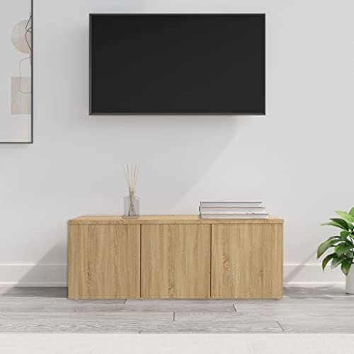 WRJENFSC TV Schrank Lowboard mit 3 Schubladen Sonoma-Eiche Holzwerkstoff 80x34x30 cm Klassisches Design Fernsehschrank für Wohnzimmer von WRJENFSC