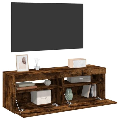 WRJENFSC TV-Schrank Lowboard mit RGB LED-Beleuchtung 2 Stück in Räuchereiche Holzwerkstoff 60x35x40 cm Modernes Design mit Stauraum für Wohnzimmer WRJENFSC TV-Schrank Lowboard mit RGB LED-Beleuchtung 2 Stück in Räuchereiche Holzwerkstoff 60x35x40 cm Modernes Design mit Stauraum für Wohnzimmer von WRJENFSC