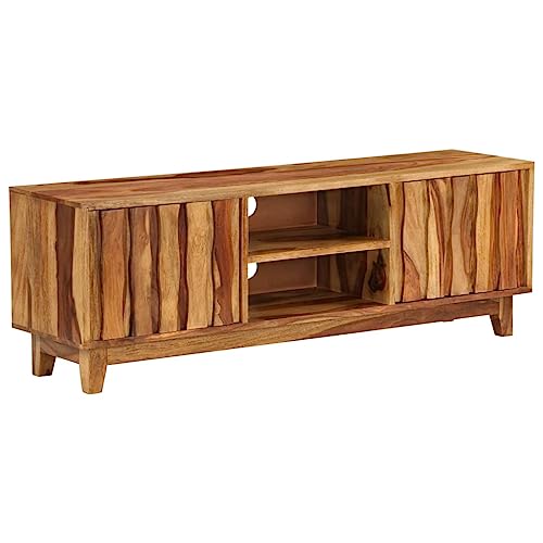 WRJENFSC TV Schrank Massivholz Akazie Lowboard 118x30x40 cm mit Stauraum für Wohnzimmer von WRJENFSC