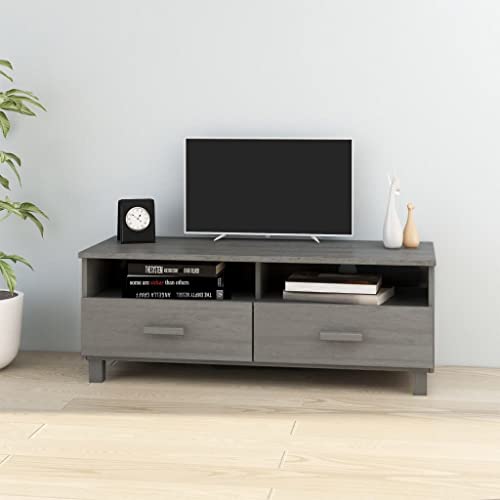 WRJENFSC TV Schrank Massivholz Kiefer Hellgrau 106 cm Breit TV Board mit Schubladen und Fächern Stauraum Lowboard für Wohnzimmer WRJENFSC TV Schrank Massivholz Kiefer Hellgrau 106 cm Breit TV Board mit Schubladen und Fächern Stauraum Lowboard für Wohnzimmer von WRJENFSC