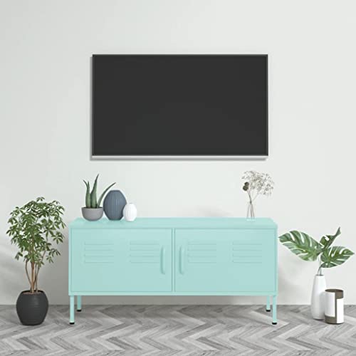 WRJENFSC TV-Schrank Minzgrün 105x35x50 cm Stahl Tv Stand Cabinet Tv Board Hängend Buffetschrank Fernsehtisch Hoch für Inneres Flur Schlafzimmer Wohnstube WRJENFSC TV-Schrank Minzgrün 105x35x50 cm Stahl Tv Stand Cabinet Tv Board Hängend Buffetschrank Fernsehtisch Hoch für Inneres Flur Schlafzimmer Wohnstube von WRJENFSC
