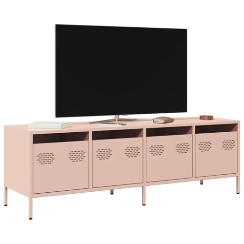 WRJENFSC TV-Schrank Rosa 135x39x43,5 cm Kaltgewalzter Stahl Fernseher Schrank Tv Ständer Buffetschrank Sideboard Tv Lowboard für Schlafzimmer Inneres Flur Wohnstube von WRJENFSC