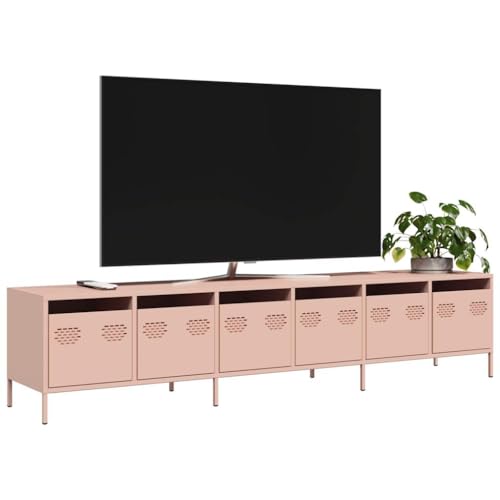 WRJENFSC TV-Schrank Rosa 202x39x43,5 cm Kaltgewalzter Stahl Fernseher Schrank Tv Ständer Buffetschrank Sideboard Tv Lowboard für Schlafzimmer Inneres Flur Wohnstube von WRJENFSC