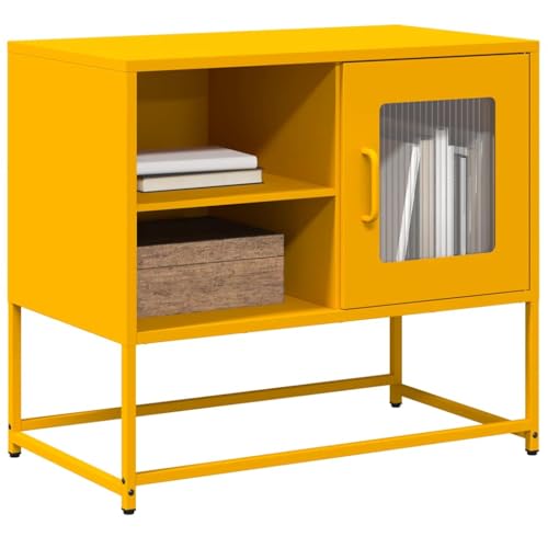 WRJENFSC TV-Schrank Senfgelb 68x39x60,5 cm Stahl Tv Cabinet for Living Room Tv Sideboard Wohnzimmer Wohnzimmer Möbel Buffetschrank für Inneres Wohnstube Flur Schlafzimmer von WRJENFSC