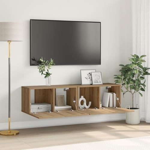 WRJENFSC TV-Schrank Set Artisan Eiche MDF Wandmontiert 2 Stück Braun Rechteckig 30 cm für Wohnzimmer WRJENFSC TV-Schrank Set Artisan Eiche MDF Wandmontiert 2 Stück Braun Rechteckig 30 cm für Wohnzimmer von WRJENFSC