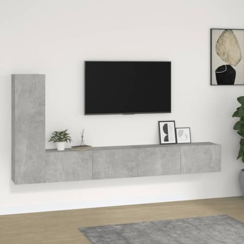 WRJENFSC TV-Schrank-Set Betongrau aus Holzwerkstoff 3-TLG Wandmontage Lowboard Sideboard für Wohnzimmer WRJENFSC TV-Schrank-Set Betongrau aus Holzwerkstoff 3-TLG Wandmontage Lowboard Sideboard für Wohnzimmer von WRJENFSC