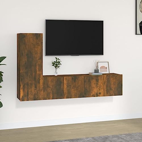 WRJENFSC TV Schrank Set Sideboard Holzwerkstoff Räuchereiche 2X 60x30x30cm + 1x 30,5x30x90cm Hängend mit Stauraum für Wohnzimmer WRJENFSC TV Schrank Set Sideboard Holzwerkstoff Räuchereiche 2X 60x30x30cm + 1x 30,5x30x90cm Hängend mit Stauraum für Wohnzimmer von WRJENFSC