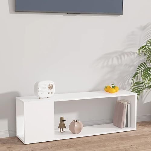 WRJENFSC TV-Schrank Weiß 100x24x32 cm aus Holzwerkstoff mit 2 Ablagen Schlankes Design für Wohnzimmer Robuste Konstruktion WRJENFSC TV-Schrank Weiß 100x24x32 cm aus Holzwerkstoff mit 2 Ablagen Schlankes Design für Wohnzimmer Robuste Konstruktion von WRJENFSC