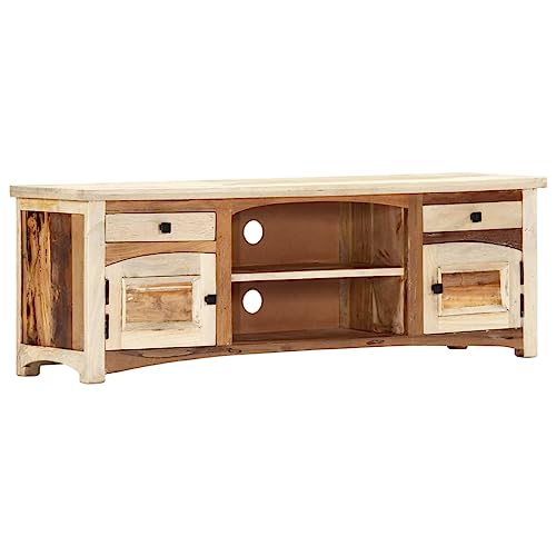 WRJENFSC TV-Schrank aus Massivem Altholz 120x30x40 cm mit 2 Türen und Schubladen Sideboard Vintage Wohnzimmer TV-Board Fernsehtisch WRJENFSC TV-Schrank aus Massivem Altholz 120x30x40 cm mit 2 Türen und Schubladen Sideboard Vintage Wohnzimmer TV-Board Fernsehtisch von WRJENFSC