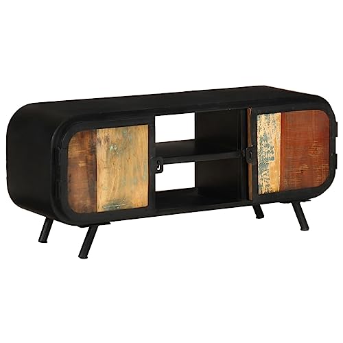 WRJENFSC TV-Schrank aus Recyceltem Massivholz Altholz 110x30x45 cm Industrial Vintage Stil Lowboard mit 2 Türen für Wohnzimmer WRJENFSC TV-Schrank aus Recyceltem Massivholz Altholz 110x30x45 cm Industrial Vintage Stil Lowboard mit 2 Türen für Wohnzimmer von WRJENFSC