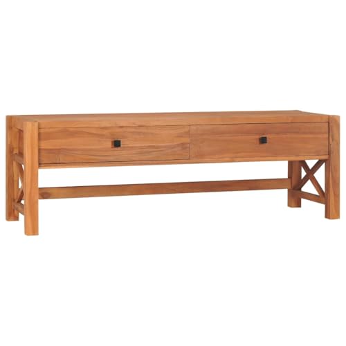 WRJENFSC TV-Schrank aus Teakholz 140 cm Breite Lowboard mit Schubladen Rustikales Design TV-Board Sideboard für Wohnzimmer WRJENFSC TV-Schrank aus Teakholz 140 cm Breite Lowboard mit Schubladen Rustikales Design TV-Board Sideboard für Wohnzimmer von WRJENFSC